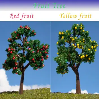 Evemodel O skalė 1:50 Pagodos medžiai su raudonais geltonais vaisiais 11CM modelio geležinkelio peizažas (10 pakuotė)