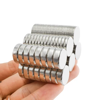 Neodimio magnetas D12-15MM Retųjų žemių mažas Stiprus Apvalus nuolatinis šaldytuvas Elektromagnetas NdFeB nickle magnetinis lapas