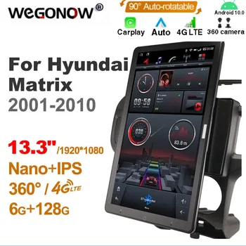 Rotatable 13.3'' Ownice Android 10.0 automobilinė multimedija, skirta Hyundai Matrix 2001-2010 Automatinis radijas Garsas 4G LTE 360 Optinis Nr. DVD
