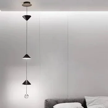 Art Deco LED pakabinami žibintai Balta juoda aliuminio svetainė Miegamojo pakabinamas šviestuvas 3 Keičiamas pritemdomas dropshippingas