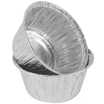 150 vnt aliuminio folijos keksiukų puodeliai Ramekin keksiukų kepimo puodeliai, vienkartiniai bandelių įdėklai, Ramekin laikiklių puodeliai, aliuminio pyragas