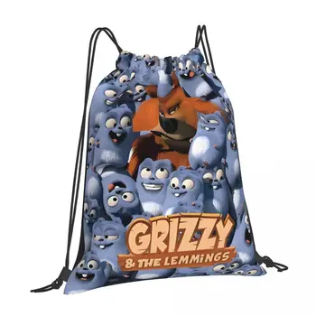 Grizzy And The Lemmings Emoji tematikos raištelių krepšiai Išraiškingos asmenybės Puikus mokyklos kempingas Naudokite drobę