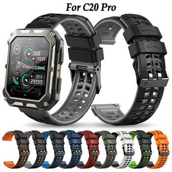 22mm kvėpuojantis silikoninis laikrodžio dirželis C20 Pro išmaniųjų laikrodžių priedų juostinė apyrankė C20 Pro apyrankė correa ремешок