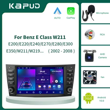 Kapud Android 10 Automobilių navigacijos grotuvas Radijo GPS Mercedes Benz E-Class W211 E200 E220 E240 E280 2002-2008 CarPlay AUTO SWC