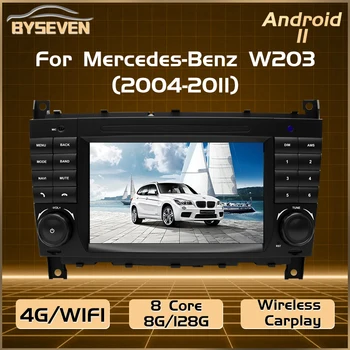 BySeven 4G SIM Android 11 skirta Mercedes Benz W203 W209 W219 A160 C180 C200 CLK200 Automobilinis multimedijos grotuvas GPS navigacijos pagrindinis blokas
