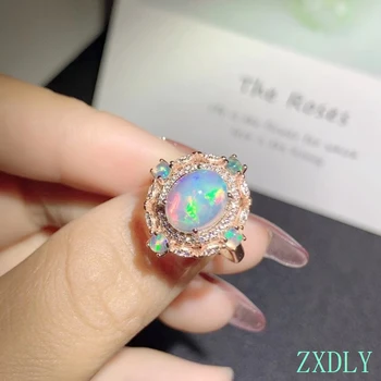 Mewest Design Natural Opal Ring real 925 Sterling Silver Fine Jewelry Fejerverkai Blizga moterims gimtadienio dovana Gimimo akmuo