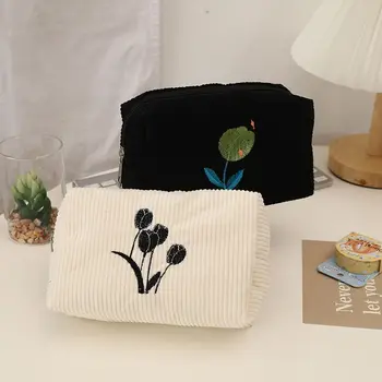 Kūryba moterims Kvadratinis gėlių raštas Paprastas nailono laikymo krepšys Kelioninis tualeto reikmenų krepšys Moterų kosmetikos krepšys Pieštukų dėklas