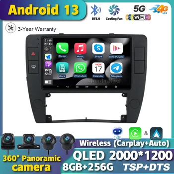 Android 13 Carplay automobilinis radijas Passat B5 2000 2001 2002 2003-2005 Multimedia GPS navigacinis vaizdo grotuvas Jutiklinio ekrano pagrindinis blokas