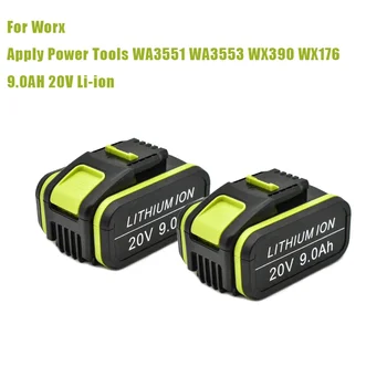 WX550 20V 9000mAh ličio įkraunama pakaitinė baterija Worx elektriniams įrankiams WA3551 WA3553 WX390 WX176 WX178 WX386 WX678