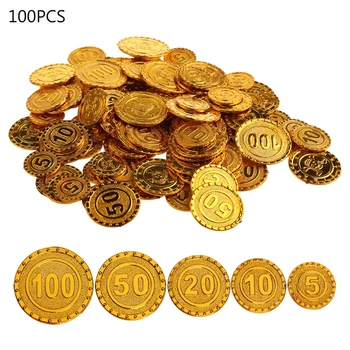 100vnt Piratų auksinės monetos Derybų žetonų žaidimas Monetos Lobių monetos Kalėdinis gruodis