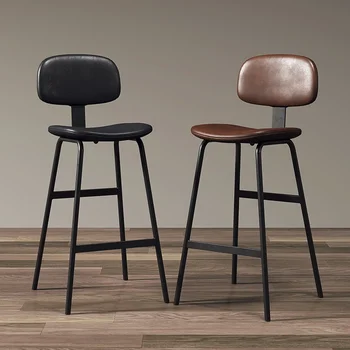 Metalinė virtuvės priėmimo baro kėdė Šiaurės šalių makiažo dizaineris Prabangios ergonomiškos aukštos kėdės Atsvara Modernūs Tabourets De Bar baldai