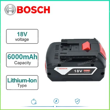 Bosch 18V 6.0AH įkraunama ličio jonų baterija 18V atsarginė baterija Nešiojamas pakaitinis BAT609 BAT618G