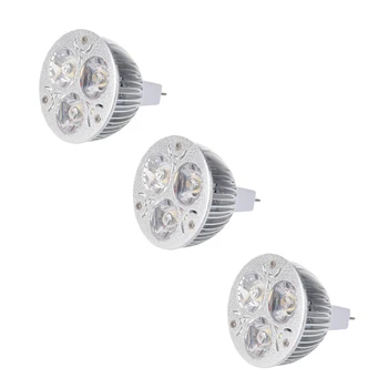 3X 3W 12-24V MR16 Tik šiltai balta 3 LED šviesos prožektorių lempos lemputė