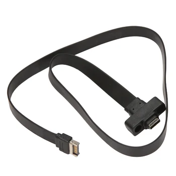 USB 3.1 priekinio skydelio tipas nuo E iki C tipo prailginimo kabelis, 2 kartos (10 Gbit/s) vidinio adapterio kabelis su 2 varžtais (50 cm)