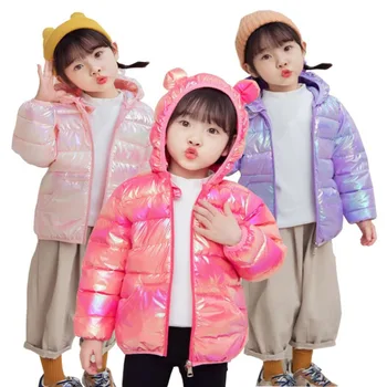 Žieminės striukės su gobtuvu Vaikai Mergaitės Berniukai Kūdikis Šilti viršutiniai drabužiai Vaikai Rudens spalvingi medžiaginiai paltai Laisvalaikio drabužiai