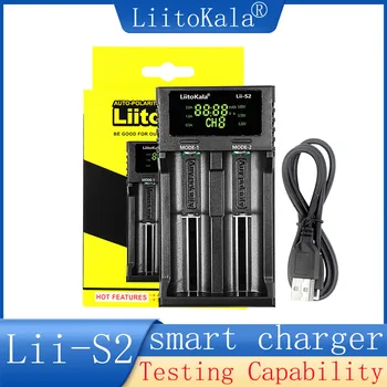 LiitoKala Lii-S1 Lii-S2 Lii-S4 S6 3.2V 3.7V 18650 Akumuliatoriaus įkroviklis 6 lizdų automatinis poliškumo aptikimas 26650 21700 18500 AA AAA baterijos