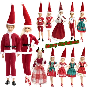 NK Mix stilius Madingi kalėdiniai drabužiai Barbei Lėlė Kalėdų Senelis Drabužiai Keno lėlės vakarėliui Cosplay Apranga Priedai Žaislai JJ