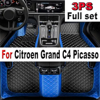 Automobiliniai grindų kilimėliai Citroen Grand C4 Picasso SpaceTourer 7seat 2006~2013 odiniai kilimėliai Kilimėliai Pad Interjero dalys Automobilių aksesuarai 2010