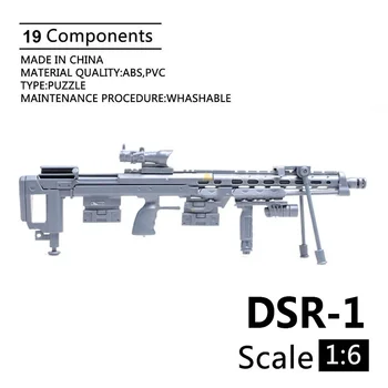1:6 mastelis DSR-1 Blood Hawk Snaiperio šautuvas Surinkite pistoleto modelį Plastikinės veiksmo figūrėlės Ginklas 1/6 kareivio karinio konstravimo žaislo