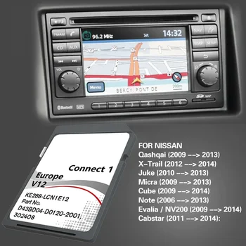 C1 V12 Connect 1 LCN1 V12 SD Memory Navi For Nissan juke x-trail 8GB 2022 Map Card Europa JK navigacijos kortelė Nemokamas pristatymas