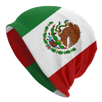 Flag Of Mexico National Mexican Bonnet Hat Casual Outdoor Skullies Beanies Hat Mex Men Women Knitting Hats Summer Dual-use Kepurės