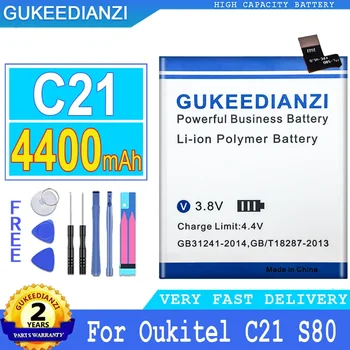 GUKEEDIANZI baterija Oukitel, didelės galios baterija, C21, S80, 4400mAh