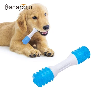Benepaw dantų dygimo šunų kramtomieji žaislai skatina dantų sveikatą Ekologiškas guminis šuniukas Naminių gyvūnėlių žaislų lazdelė mažiems dideliems šunims