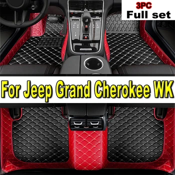 Car Floor Mat For Jeep Grand Cherokee WK 2005 ~ 2010 Kilimėlis Patvarus odinis kilimėlis Apsauginis kilimas Anti Dirty Foot Pad Automobilių aksesuarai