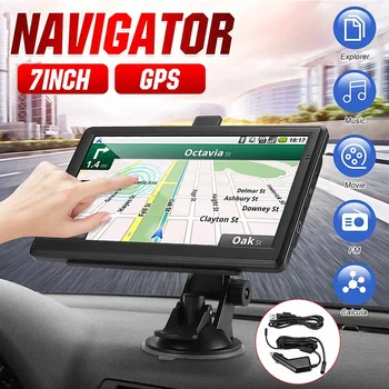 7 colių automobilio GPS navigacijos jutiklinis ekranas GPS navigatorius sunkvežimis Sat Nav 8GB-128MB 2020 America Europe Map GPS navigatoriai Naujas kėbulo rinkinys