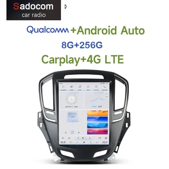 Tesla Qualcomm Carplay automobilių DVD grotuvas 4G LTE DSP Android 11.0 8G+256G Bluetooth Wifi GPS radijas, skirtas Opel Regal lnsignia 2014-2017