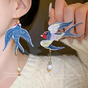 Išskirtinis kiniško stiliaus auskaras Subtilaus žavesio auskarai moterims prašmatnūs madingi juvelyriniai dirbiniai Klasikiniai vintažiniai papuošalai