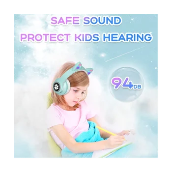 Vaikiškos ausinės su mikrofonu / RGB LED lempute, 