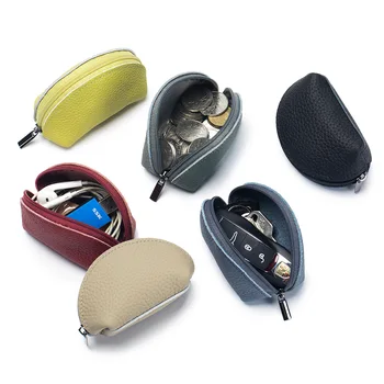 minimalistinė mini monetų piniginė maža odinė raktų dėžutė monetų organizatorius keisti maišelį nešiojamas moteriškas užtrauktukas sankabos ausinių laikymo krepšys