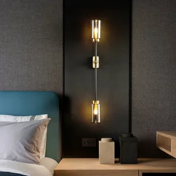 Vintažinis minimalistinis sieninis šviestuvas svetainei Šiaurės šalių dizaineris Sieninis šviestuvas Vidinis viešbučio koridorius Laiptai Led dekoratyvinė lempa