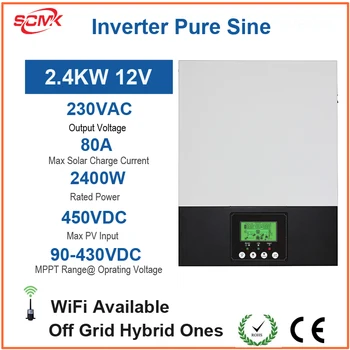 Saulės energija Pure Sine Inverter 12V 220V MPPT C80A Įmontuotas hibridinis maitinimo šaltinis WiFi / RS232 galimas hibridinis keitiklis