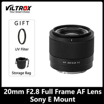 Viltrox 20mm F2.8 viso kadro plataus kampo automatinio fokusavimo objektyvas, skirtas Sony E-Mount veidrodiniams fotoaparatams Alpha a7III a7R a7RIII a7RIV a7S a7S
