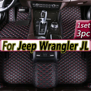Jeep Wrangler JL 4 durims 2021 2020 2019 2018 automobilių grindų kilimėliai Stiliaus dekoravimas Apsaugokite aksesuarus Kilimėliai Neperšlampami dangteliai