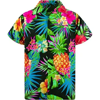 Harajuku Nauji ananasai Spausdinti marškinėliai trumpomis rankovėmis Laisvalaikio plius dydžio marškinėliai Viršutiniai Havajų marškiniai Vyriški drabužiai