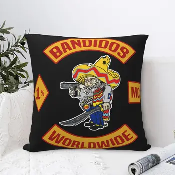 New Bandidos Worldwide Motorcycle Club Black Mc Case Cover Pillows Body Cushion Cover Decorative For sofa Cartoon Cute Trendy