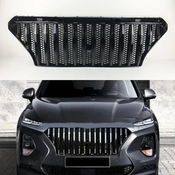 Automobilio grotelės Hyundai naujas Santa fe 2019 2020 Automobilis Priekinės lenktyninės grotelės Santafe juodos sidabrinės ABS grotelių radiatorius