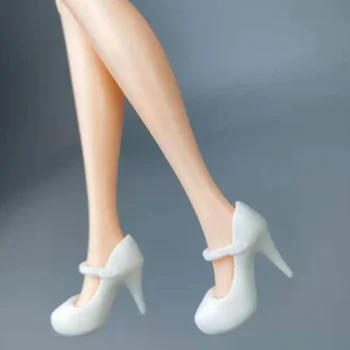 1:6 Elegantiški balti kulniukai lėlių batai Barbės aksesuarams Biuro darbo avalynė Valčių batai Blythe Shoes 11.5