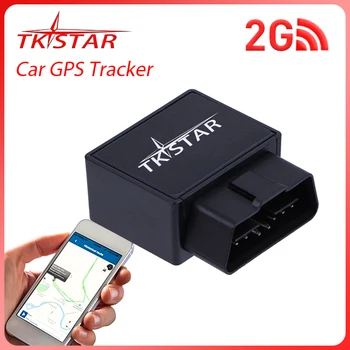 TKSTAR TK816 2G Automobilinės transporto priemonės OBD GPS sekiklis LBS GPS ieškiklis Realaus laiko sekimo įrenginys su smūgio signalizacija VISO GYVENIMO NEMOKAMA žiniatinklio PROGRAMA