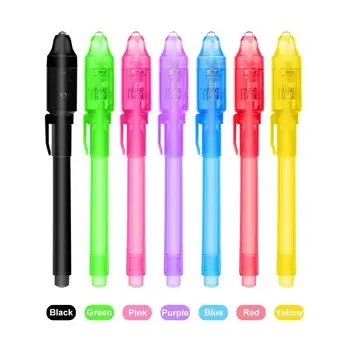 Slaptas rašiklis Nematomas šnipas dingstantis rašalinis rašiklis su UV šviesos magišku žymekliu slaptam pranešimui Vaikų vakarėlis palankiai vertina žaislų dovanas