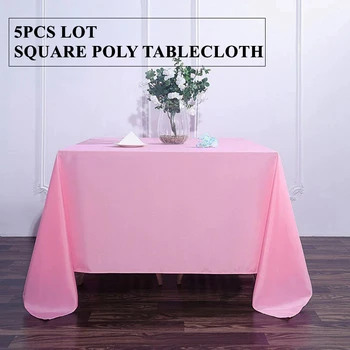 Rožinė spalva 5vnt Lot 100% Poly Square Poly stalo audinio perdanga banketiniam vestuvių renginių dekoravimui