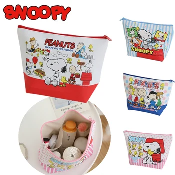 Snoopy Print Moteriškas kosmetikos krepšys Japoniškas korėjietiškas kosmetikos krepšys Piniginė PU odinės kelioninės rankinės Netvarka Laikymo krepšiai Organizatorius