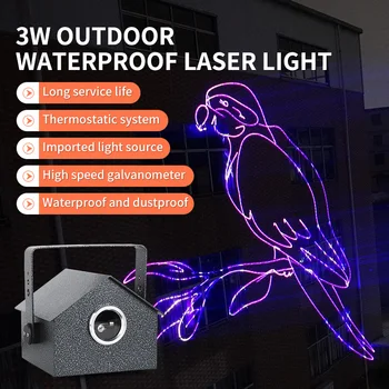 3W 3D skenerio scenos lazerio šviesos animacija RGB spindulio lazeris DJ lazeriniai žibintai vakarėlių šou lauke ir viduje