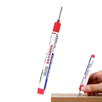 Deep Hole Marker universalus mechaninis rašiklis giliam gręžtuvui su ilga nosimi spalvingas vandeniui atsparus dailidės rašalo žymeklio rašiklis, skirtas