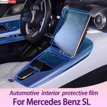 skirta Mercedes Benz SL W230 2022-2024Car Salono centrinė konsolė Apsauga nuo įbrėžimų TPU skaidri apsauginė plėvelė Perjungimo padėtis Fortepijonas