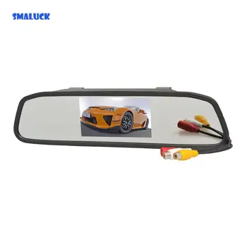 SMALUCK 4.3inch TFT LCD spalvotas automobilio monitorius automatinis atvirkštinis galinio vaizdo veidrodžio monitorius automobilio kamerai