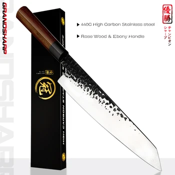 Japoniški virtuviniai peiliai 9,5 colio Kiritsuke peilis rankomis Kaltinis virėjo suši Sashimi Virimo filė įrankiai Skustuvas Aštrus peilis